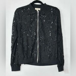 Black Lace Bomber Jacket‎